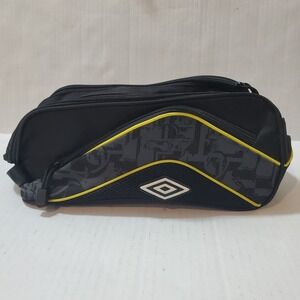 Umbro Soccer Cleat Bag Black Yellow Graphic Print Athletic Shoe Carrier